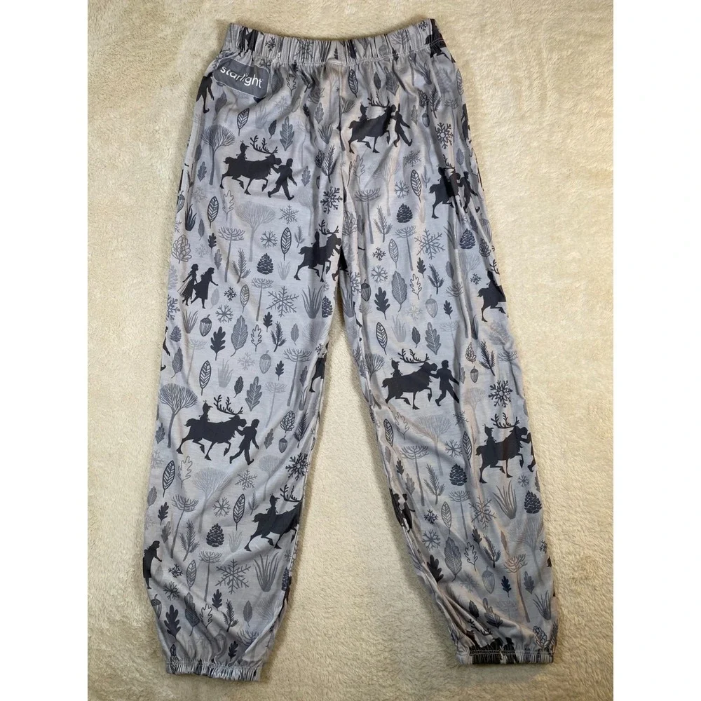 Disney Frozen Starlight Pajama Pants Women's X-Large Lounge Gray Leg Buttons - Picture 7 of 8